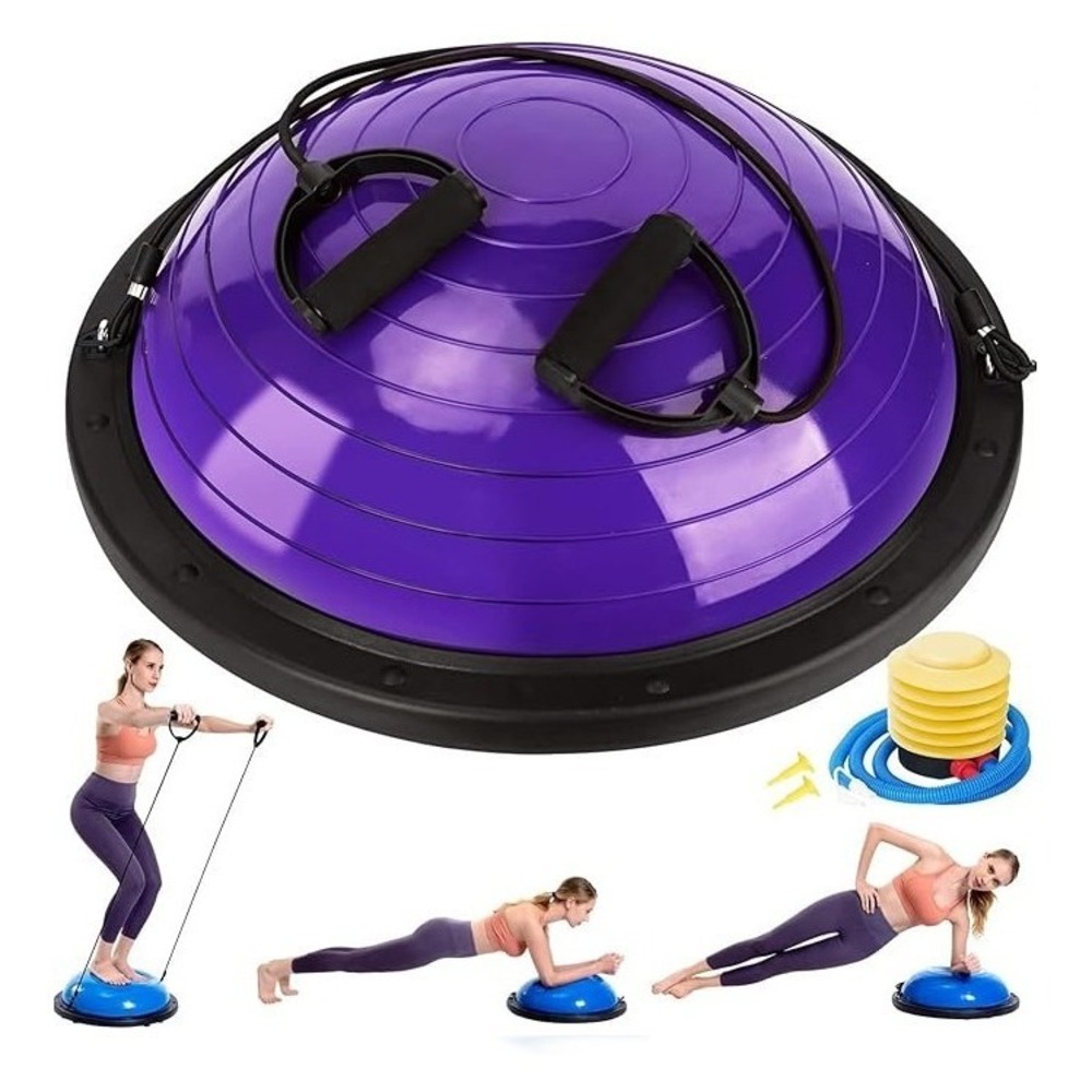 Half Balance Ball Trainer, Yoga Exercise with Resistance Bands, Stability #201